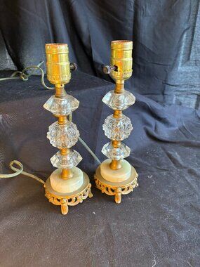 Mid Century Pair Boudoir Lamps